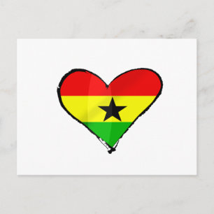 I love Ghana Ghanaian flag heart gifts Postcard