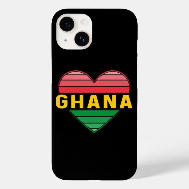 I Love Ghana, Ghanaian Heart Case-Mate iPhone Case (Back)