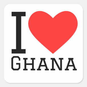 I love ghana square sticker