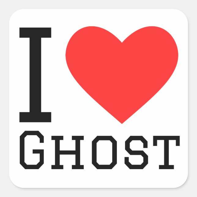 I love ghost  square sticker (Front)