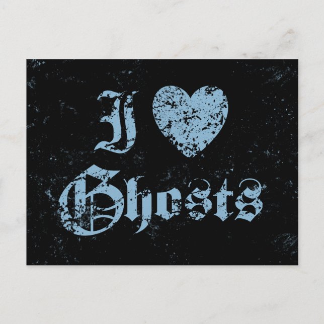 I Love Ghosts Postcard (Front)