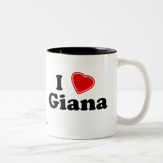 I Love Giana Two-Tone Coffee Mug