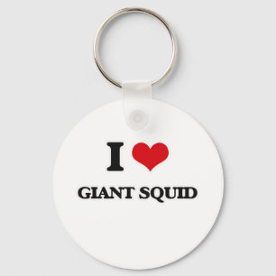 I Love Giant Squid Key Ring