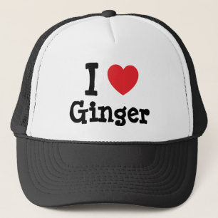 I love Ginger heart T-Shirt Trucker Hat