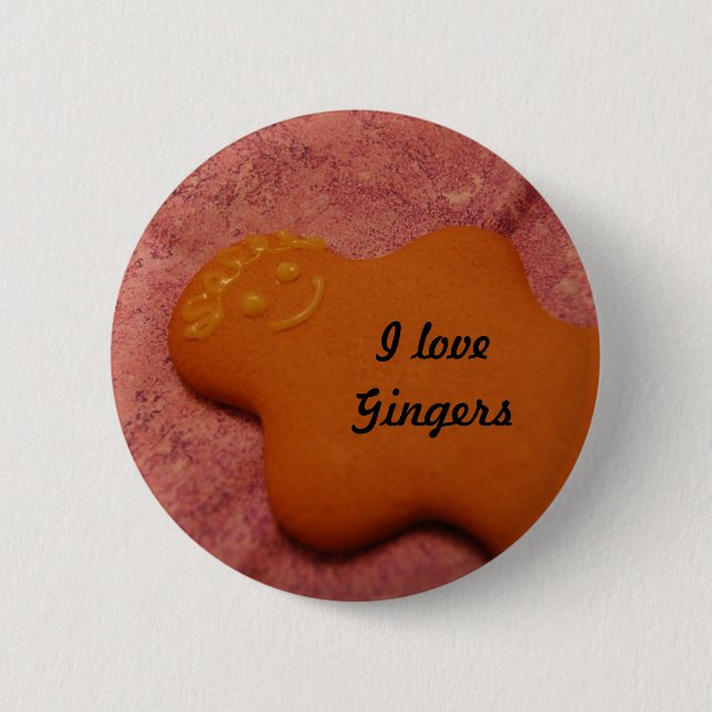 I love gingers 6 cm round badge (Front)