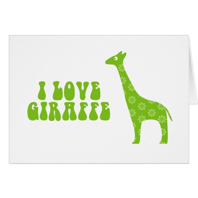 I Love Giraffe (Green) (Front Horizontal)