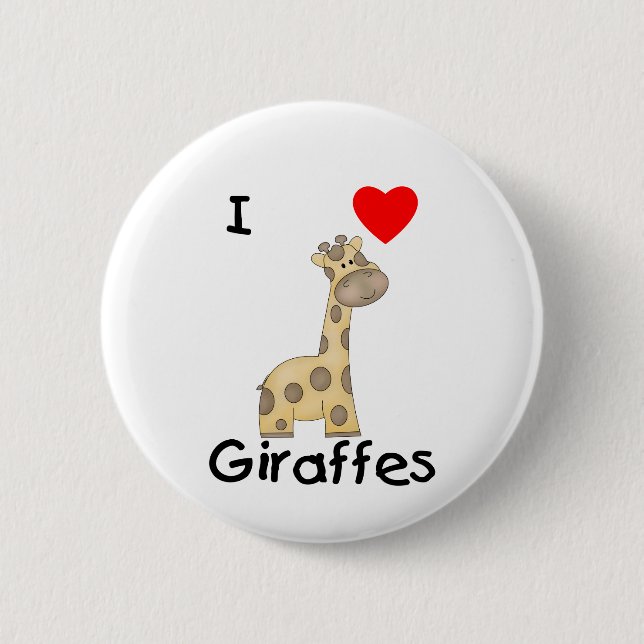 I Love Giraffes (2) 6 Cm Round Badge (Front)