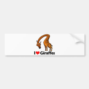 I Love Giraffes Bumper Sticker