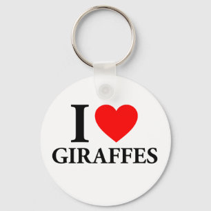 I Love Giraffes Key Ring
