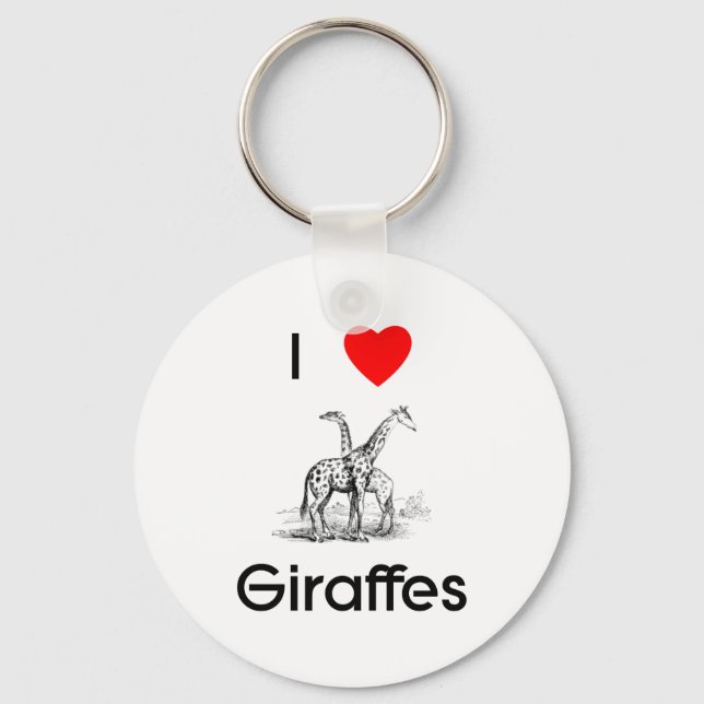 I love giraffes Keychain (Front)