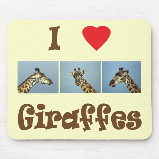I love giraffes mouse mat (Front)