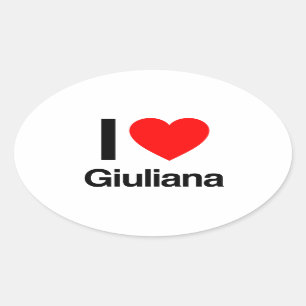 i love giuliana oval sticker