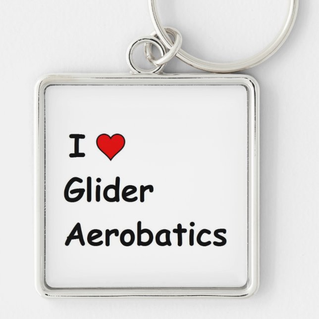 I Love Glider Aerobatics Key Ring (Front)