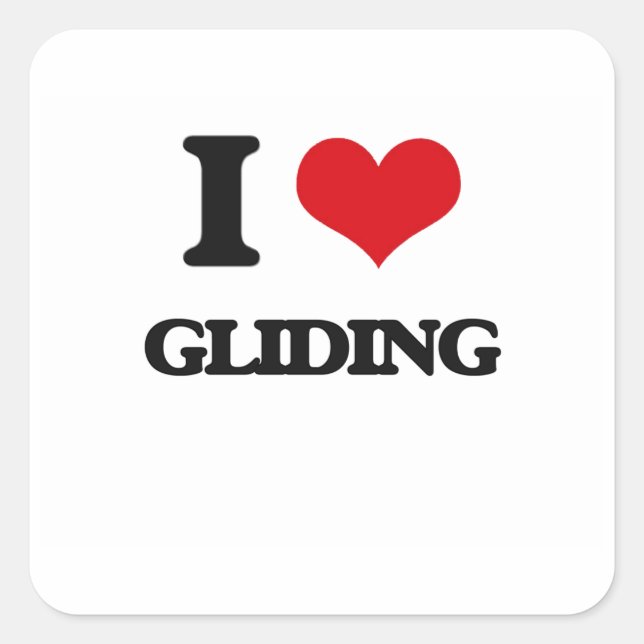 I love Gliding Square Sticker (Front)
