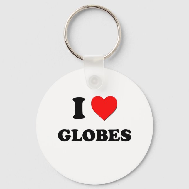 I Love Globes Key Ring (Front)