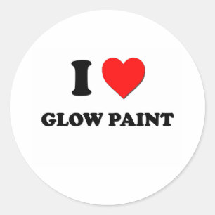 I Love Glow Paint Classic Round Sticker