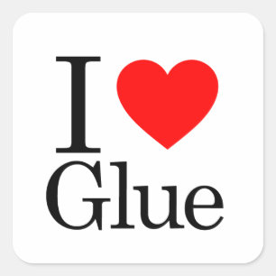 I Love Glue Square Sticker