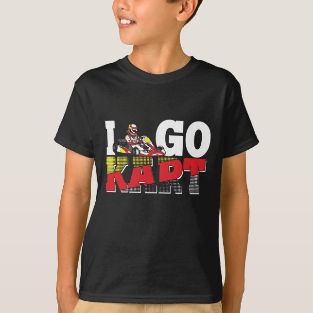 I Love Go Kart Racing Sports Race Car T-Shirt (Front)