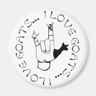 I Love Goats ASL Sign Language Hand Symbol Magnet