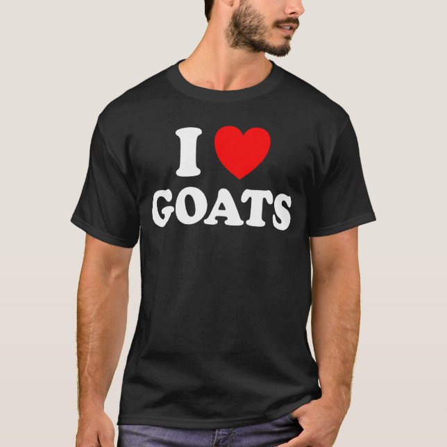 I Love Goats  Cute Animal Farm Billy Gruff Mountai T-Shirt (Front)