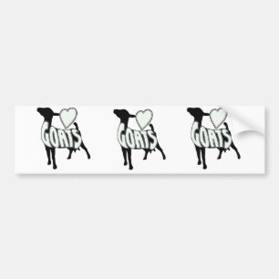 I LOVE GOATS LOGO ICON BUMPER STICKER