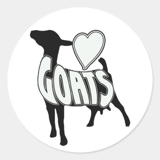 I LOVE GOATS LOGO ICON CLASSIC ROUND STICKER (Front)