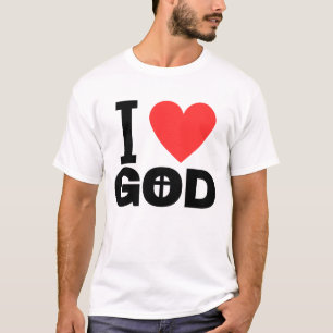 I Love God Centred Cross T-Shirt