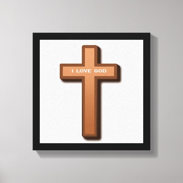 "I LOVE GOD" CROSS CANVAS PRINT (Front)