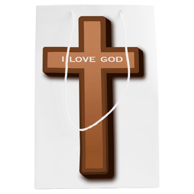 "I LOVE GOD" CROSS MEDIUM GIFT BAG (Front)