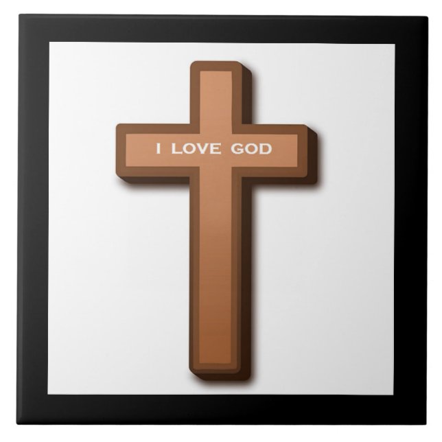 "I LOVE GOD" CROSS TILE (Front)