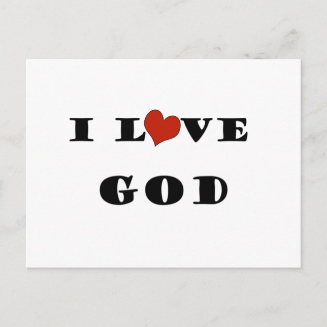 I Love God Postcard (Front)