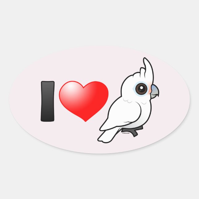 I Love Goffin's Cockatoos Oval Sticker (Front)