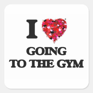 I love Going To The Gym Square Sticker