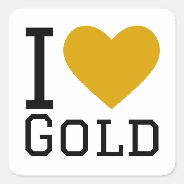 I love gold square sticker (Front)