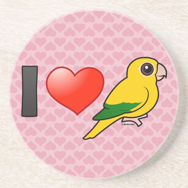 I Love Golden Conures Coaster (Front)