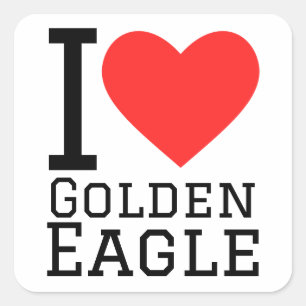 I love golden eagle square sticker