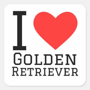 I love golden retriever square sticker
