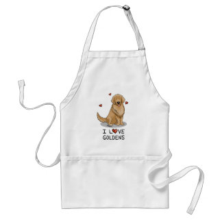 I Love Goldens - I Love Golden Retrievers Standard Apron