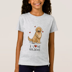 I Love Goldens - I Love Golden Retrievers T-Shirt