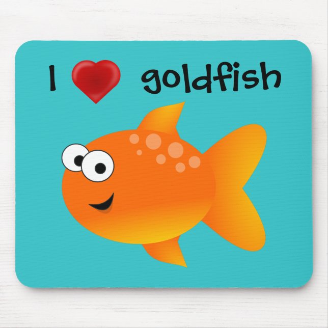 I Love Goldfish Mouse Mat (Front)
