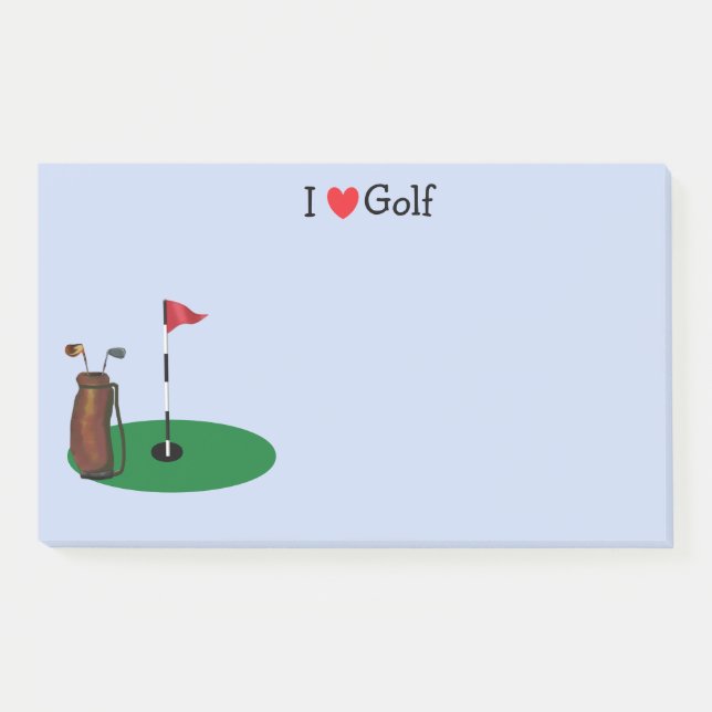 I Love Golf 10" x 6" Post-it® Notes (Front)