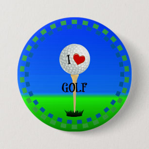 I Love Golf 7.5 Cm Round Badge
