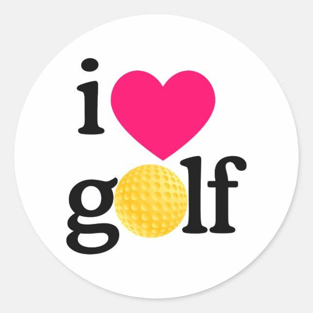 I love golf classic round sticker (Front)