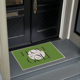 I LOVE GOLF  DOORMAT