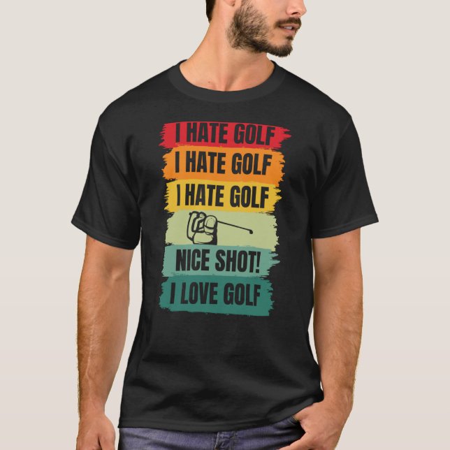 I Love Golf Golfing Player Golfer Coach Sports Gra T-Shirt (Front)