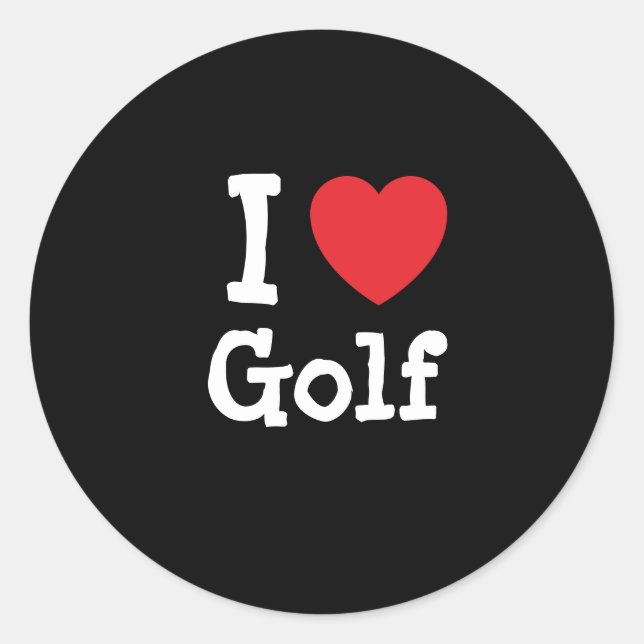 I love Golf heart custom personalised Classic Round Sticker (Front)