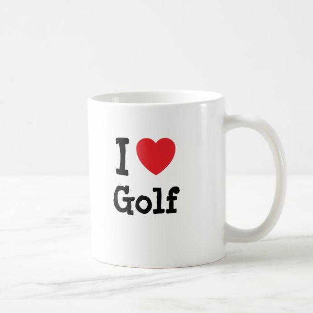 I love Golf heart custom personalised Coffee Mug (Right)