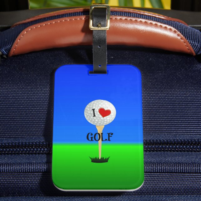 I Love Golf Luggage Tag (Front Insitu 2)