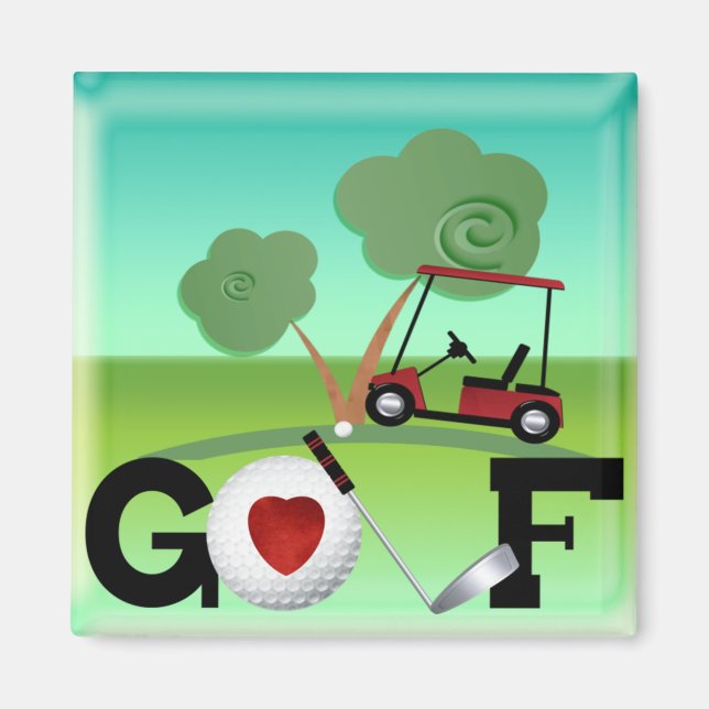 I Love Golf Magnet (Front)