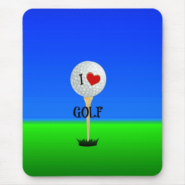 I Love Golf Mouse Mat (Front)